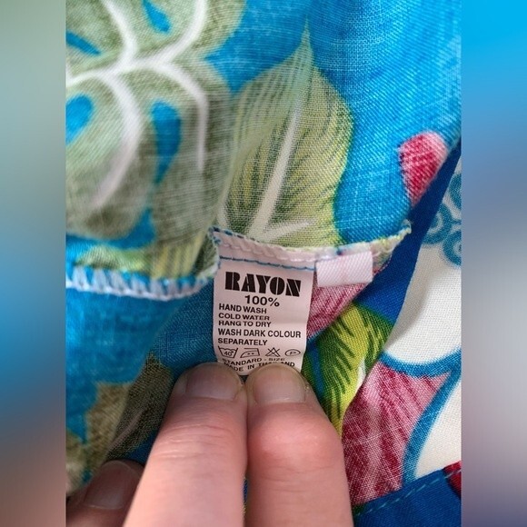 Harshal Caribana NWT Blue Pink Green Tropical Print SS Hawaiian Shirt XL - Picture 11 of 11